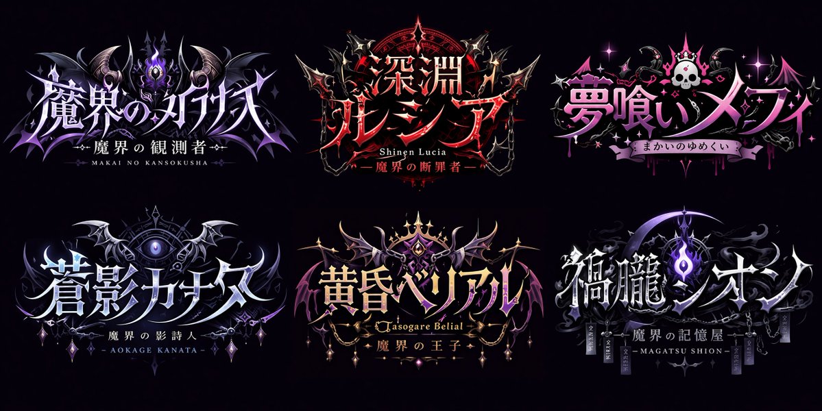 哥特风 VTuber Logo 网格 - 1