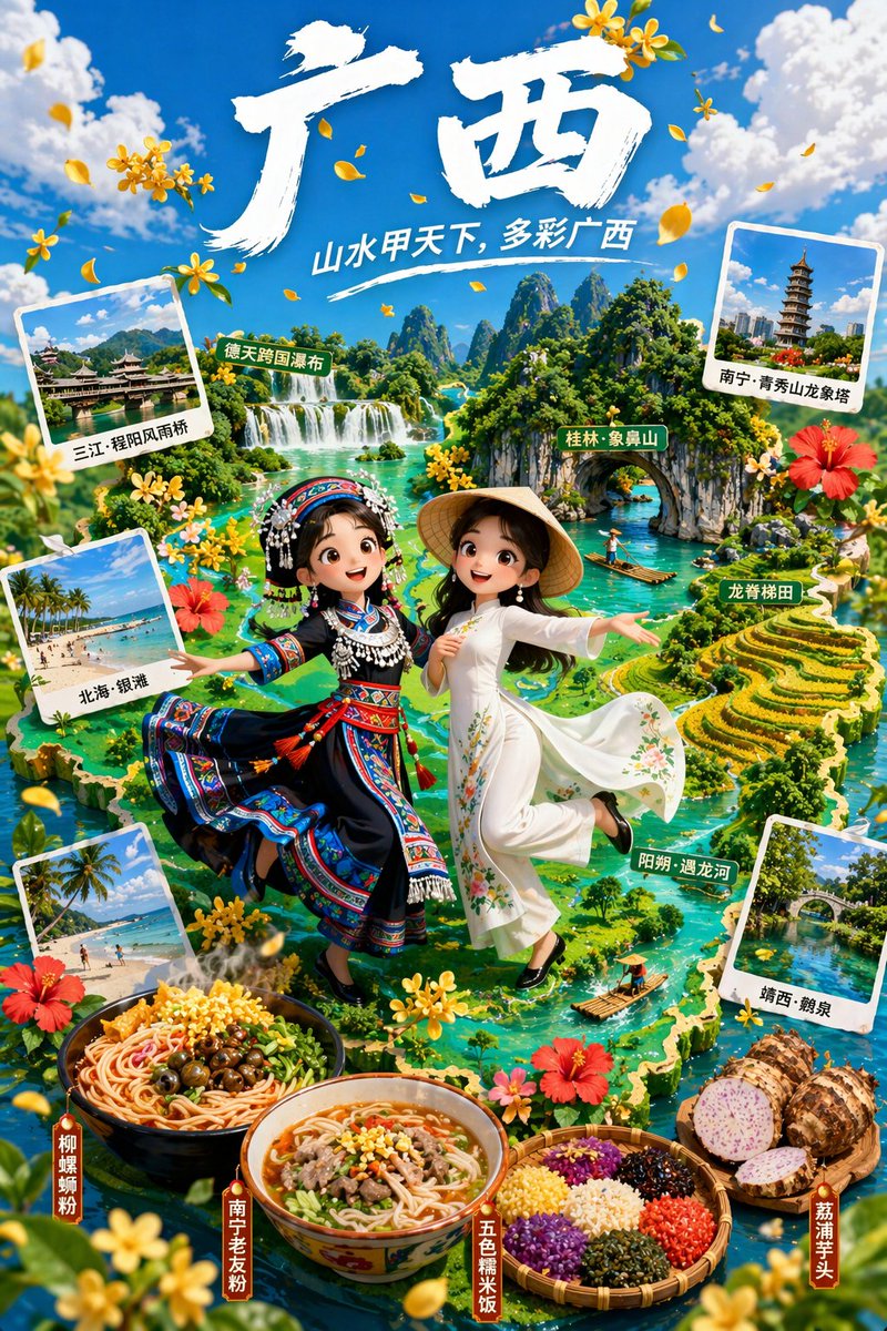 3D 动画旅游信息图海报 - 1