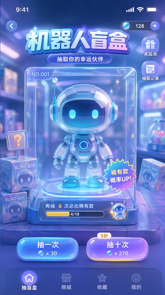 抽卡游戏 UI 原型 - 1