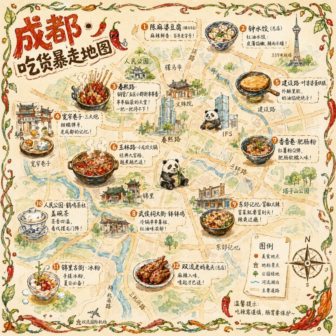 手绘城市美食地图 - 1