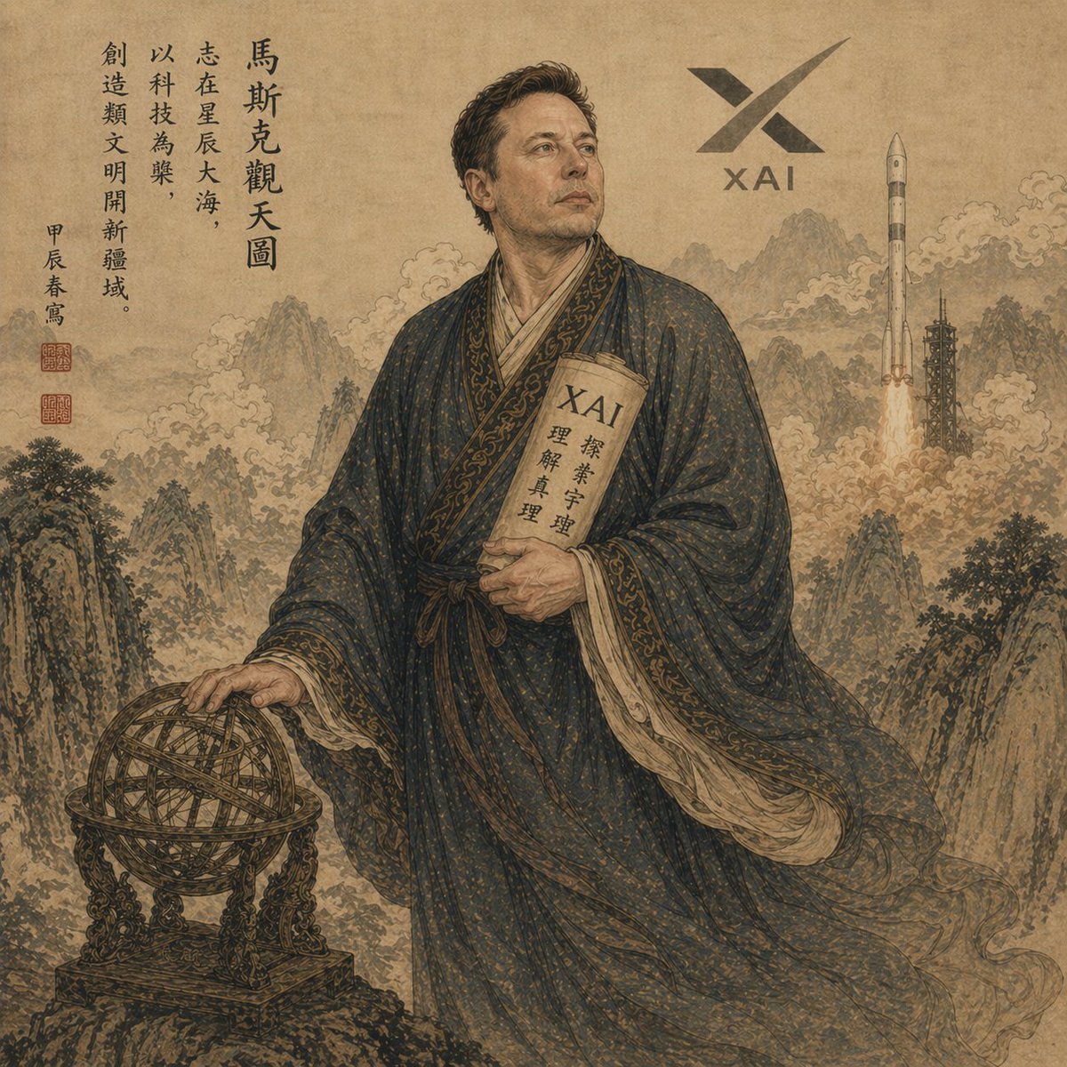 融合 XAI 主题的中国古代学者 - 1