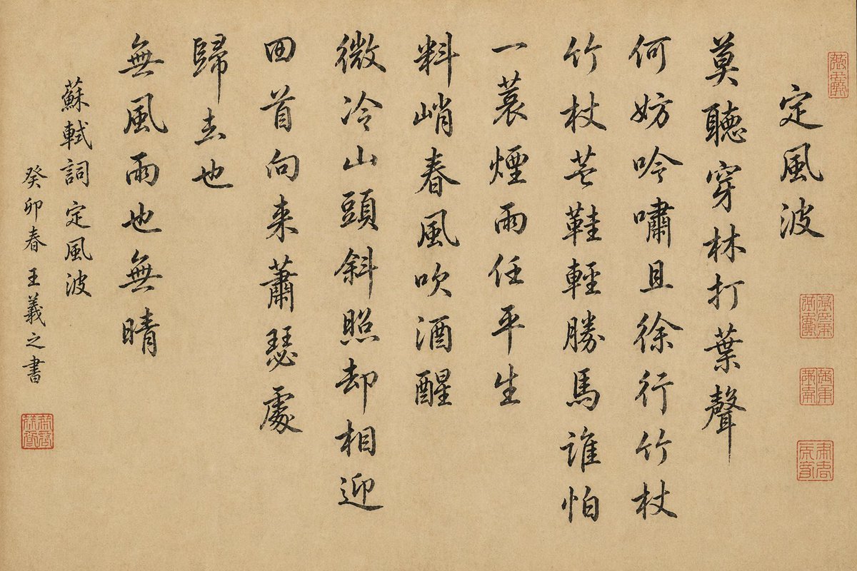 古纸书法卷轴 - 1