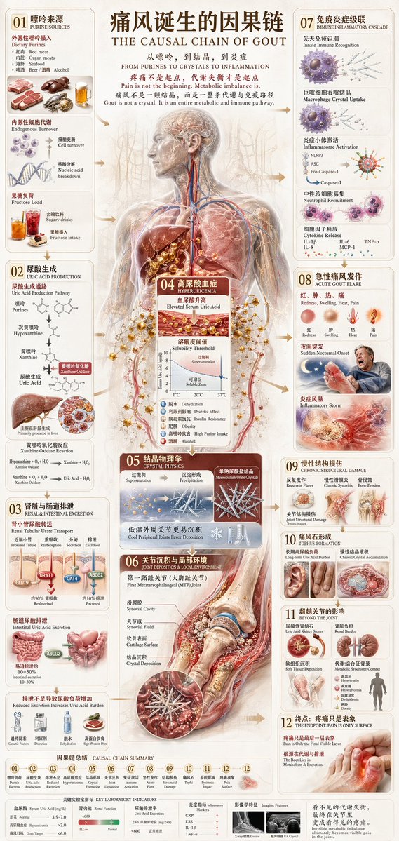 Chinese Medical Gout Infographic Poster - 2
