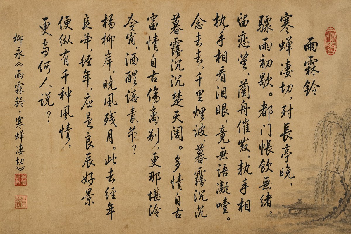 中国书法诗词卷轴 - 1