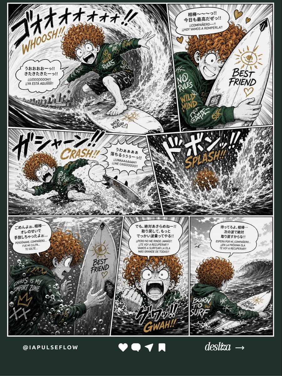 冲浪漫画风格 Wipeout 漫画海报 - 1