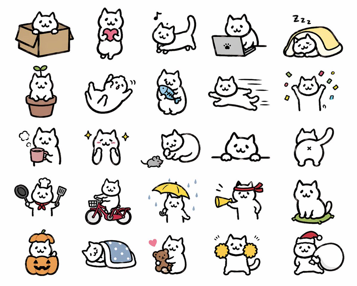 可爱猫咪贴纸集 - 1
