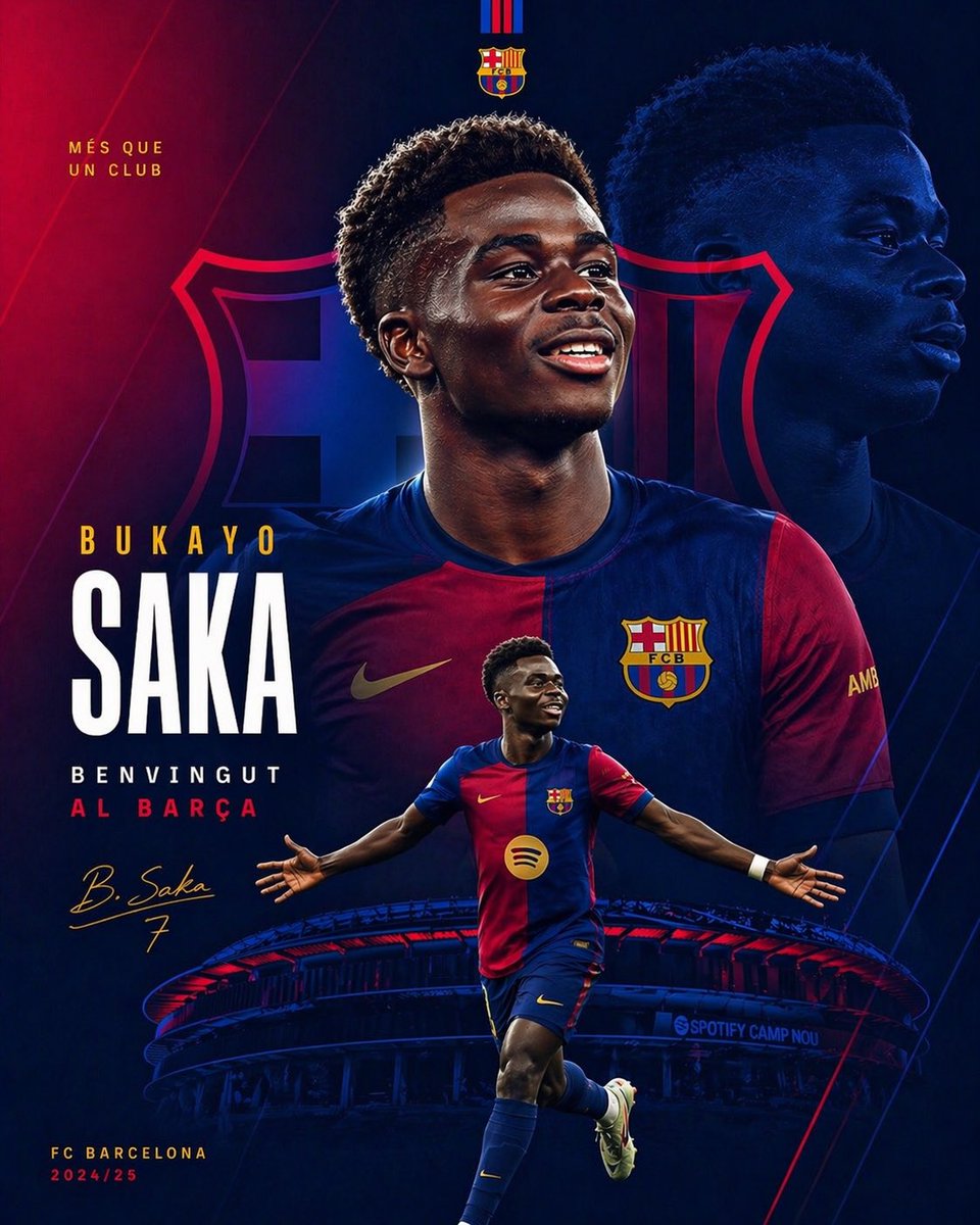 Saka 巴塞罗那转会海报 - 1