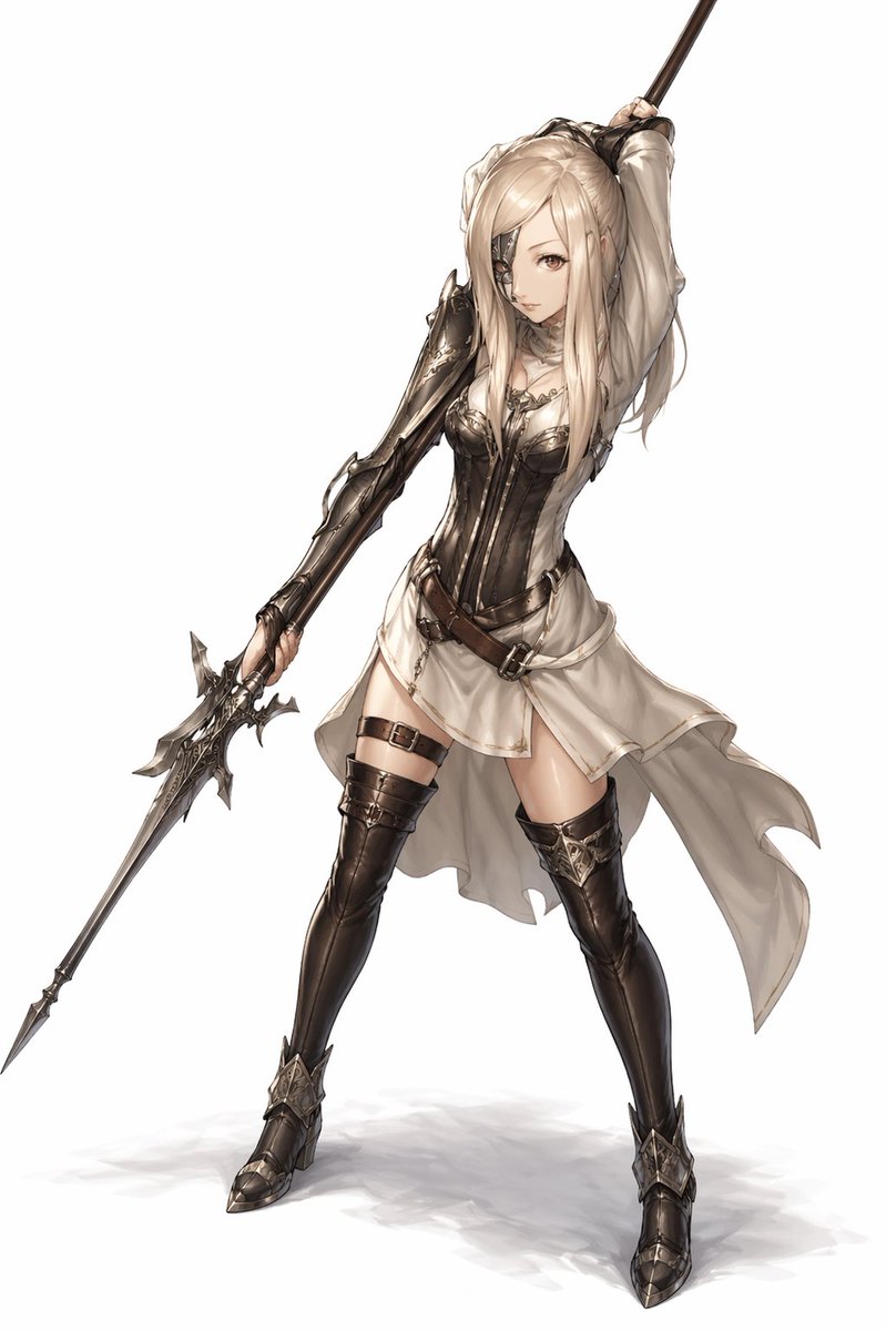 优雅动漫女枪兵全身像 - 1