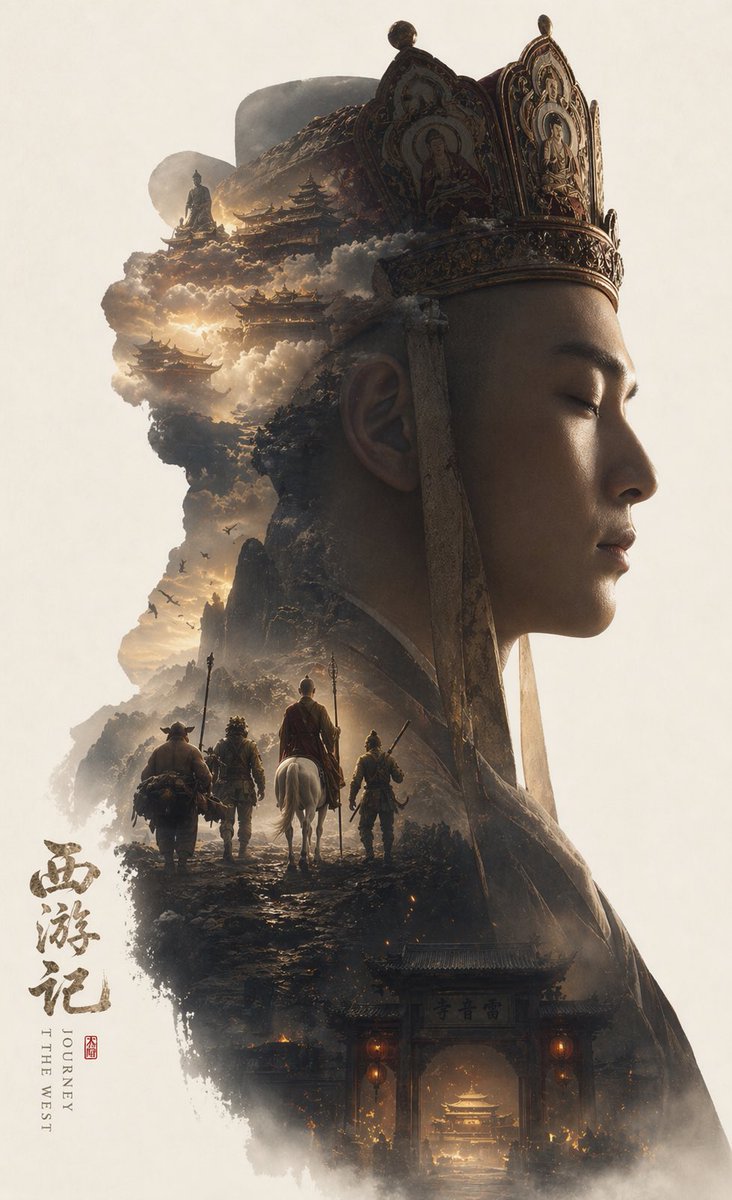 史诗叙事剪影电影海报 - 2