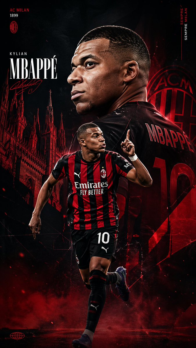 AC Milan Mbappé 转会海报 - 1