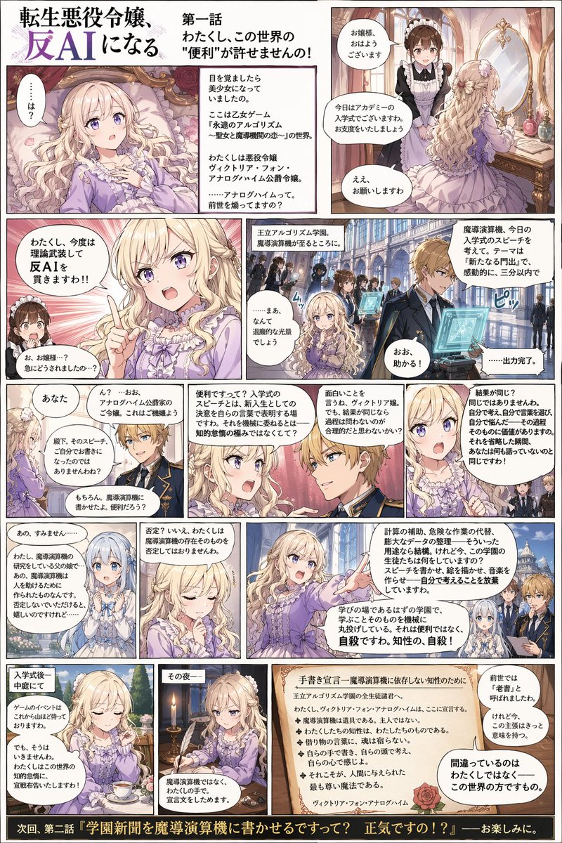 反 AI 恶役千金漫画海报 - 1
