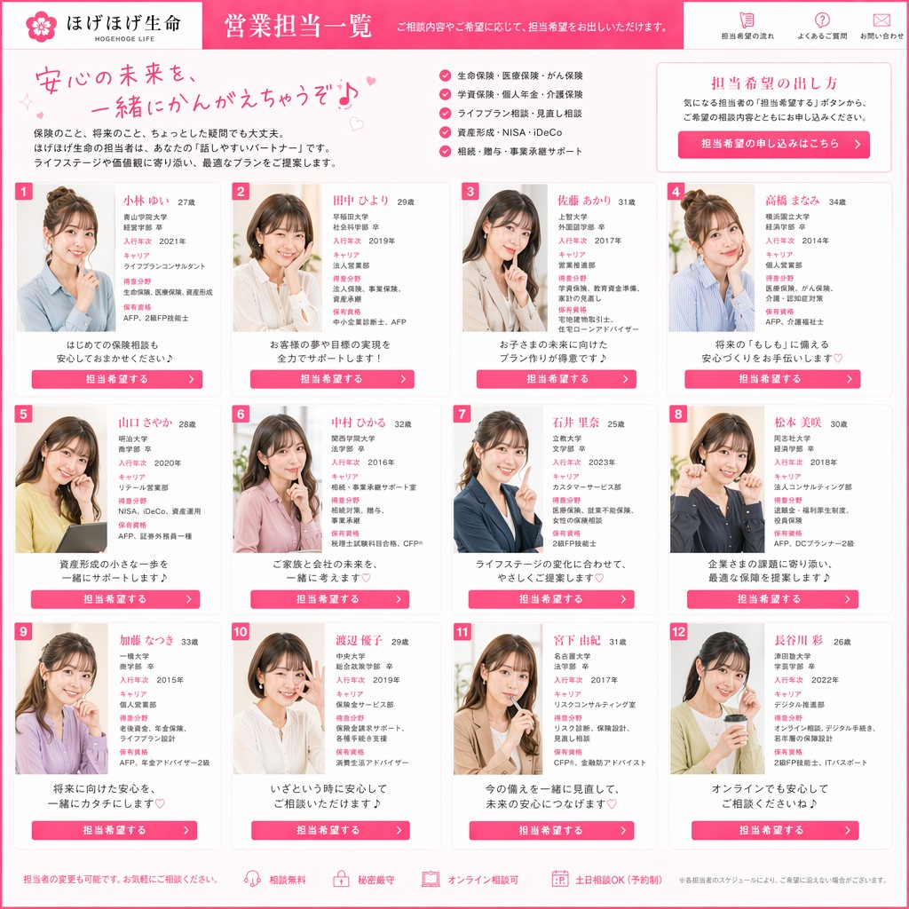日本保险公司员工名录演示稿 - 1
