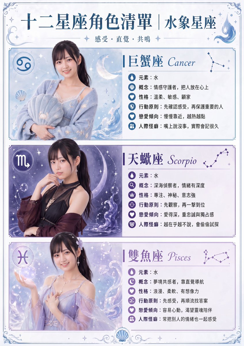 水象星座角色海报 - 1