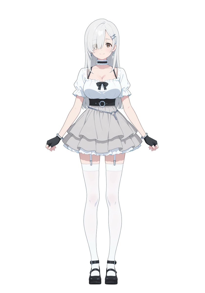 全身银发动漫少女设计 - 1