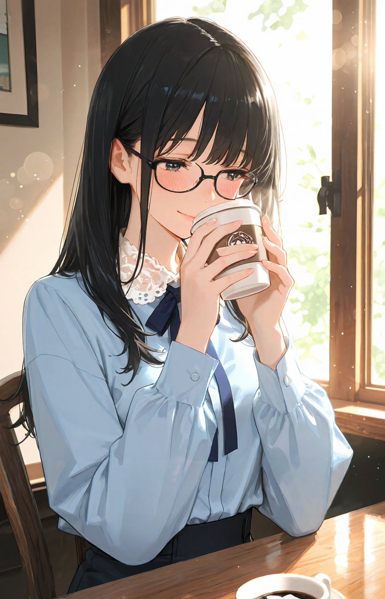 戴眼镜的温柔女性肖像 - 3