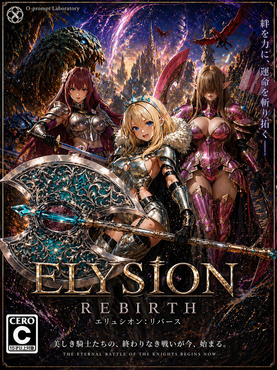三位女骑士的奇幻 RPG 游戏封面 - 1