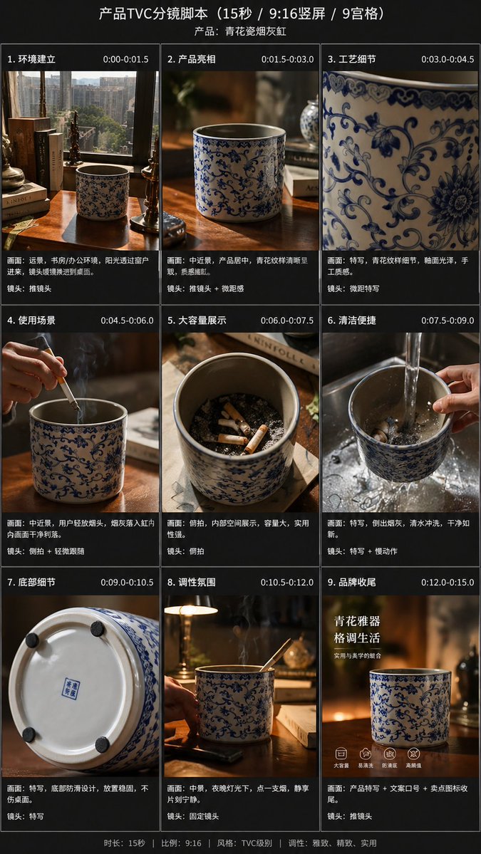 9 宫格产品 TVC 分镜脚本 - 1
