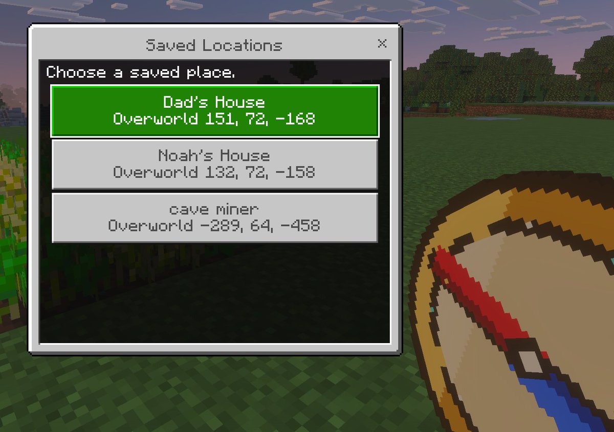 Minecraft 已保存位置 UI 模型 - 1