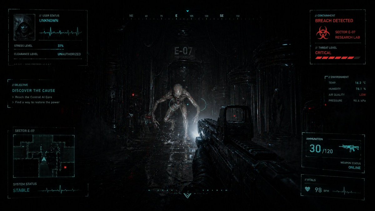 科幻恐怖 FPS HUD 实验室入侵 - 2