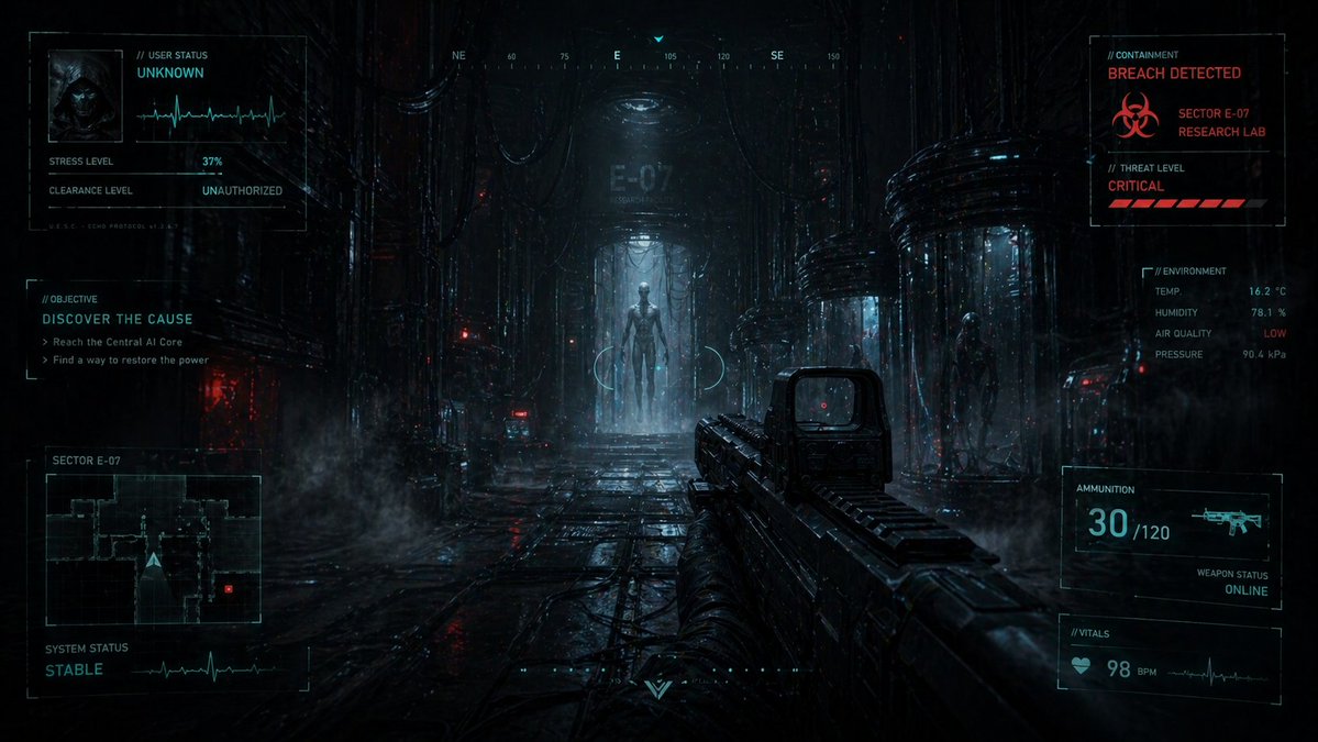 科幻恐怖 FPS HUD 实验室入侵 - 3