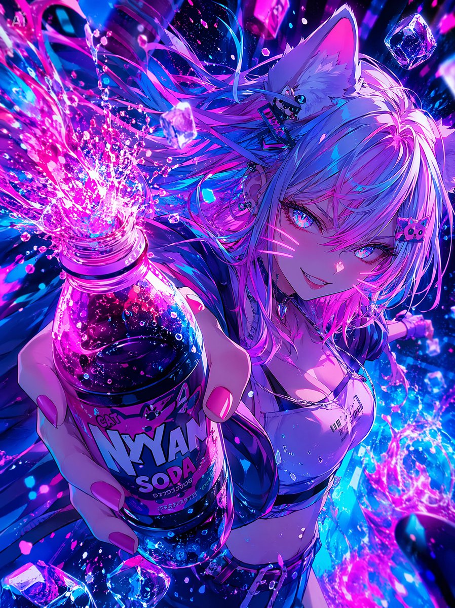 霓虹猫娘汽水广告 - 1