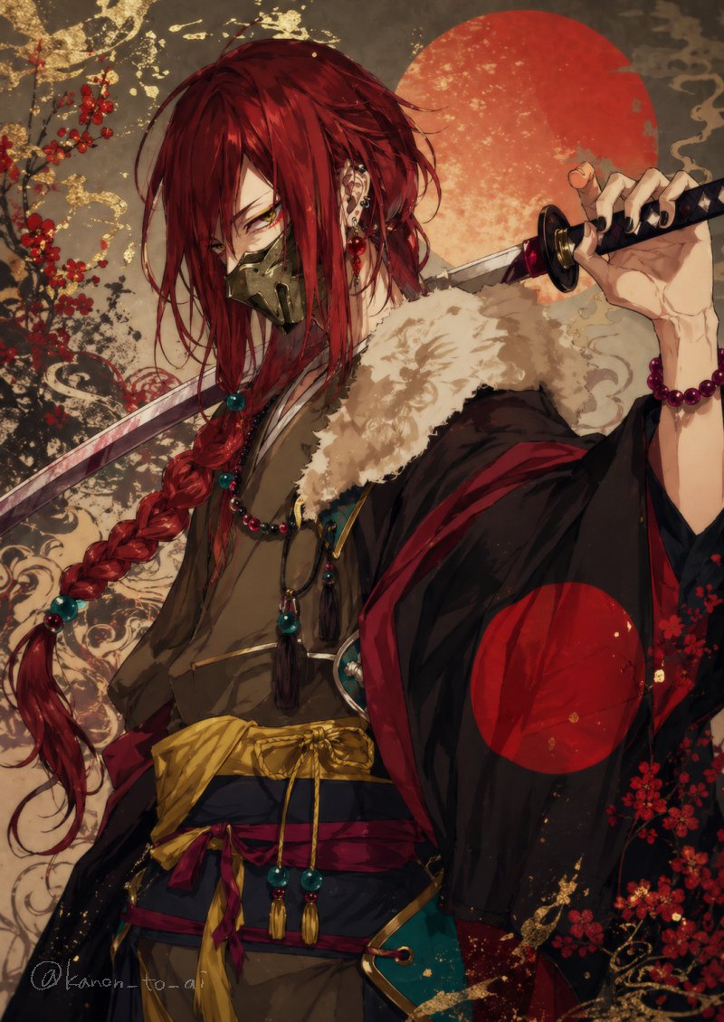 红发蒙面武士肖像 - 1