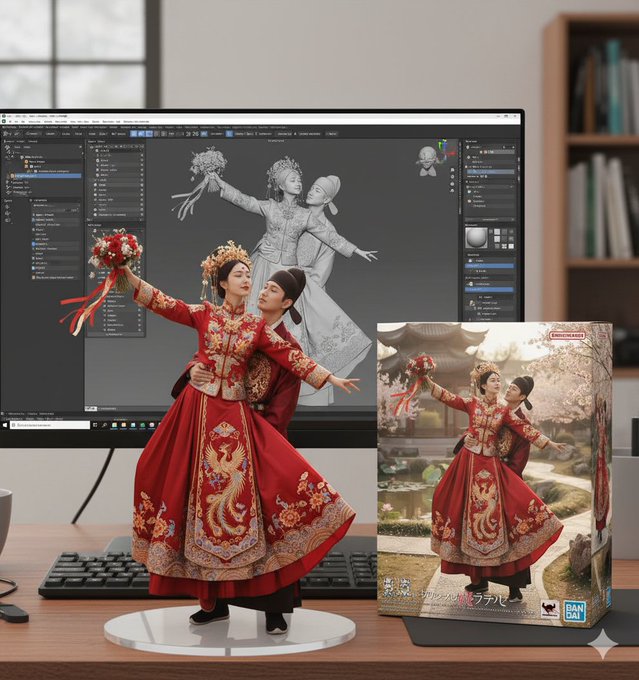 手办-ZBrush建模屏显与万代风格包装盒 - 1