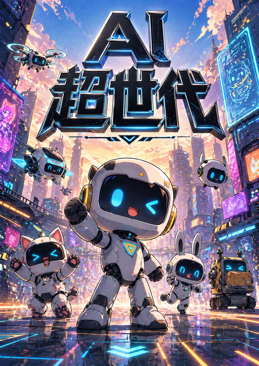 赛博朋克 AI 字体海报 - 1