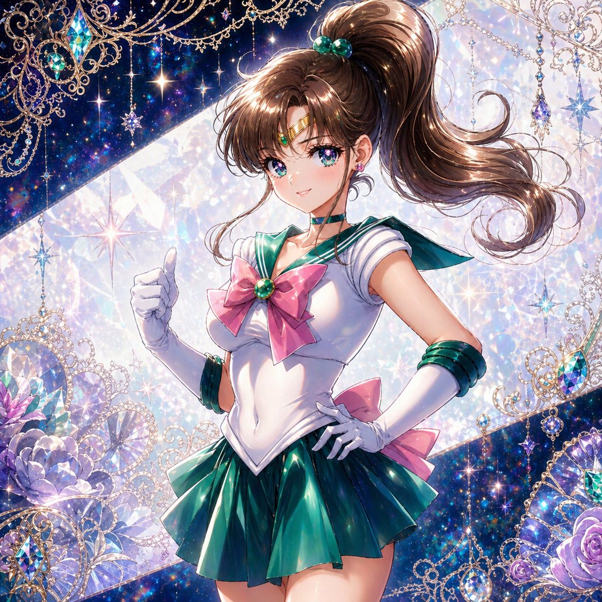 华丽翡翠魔法少女肖像 - 1