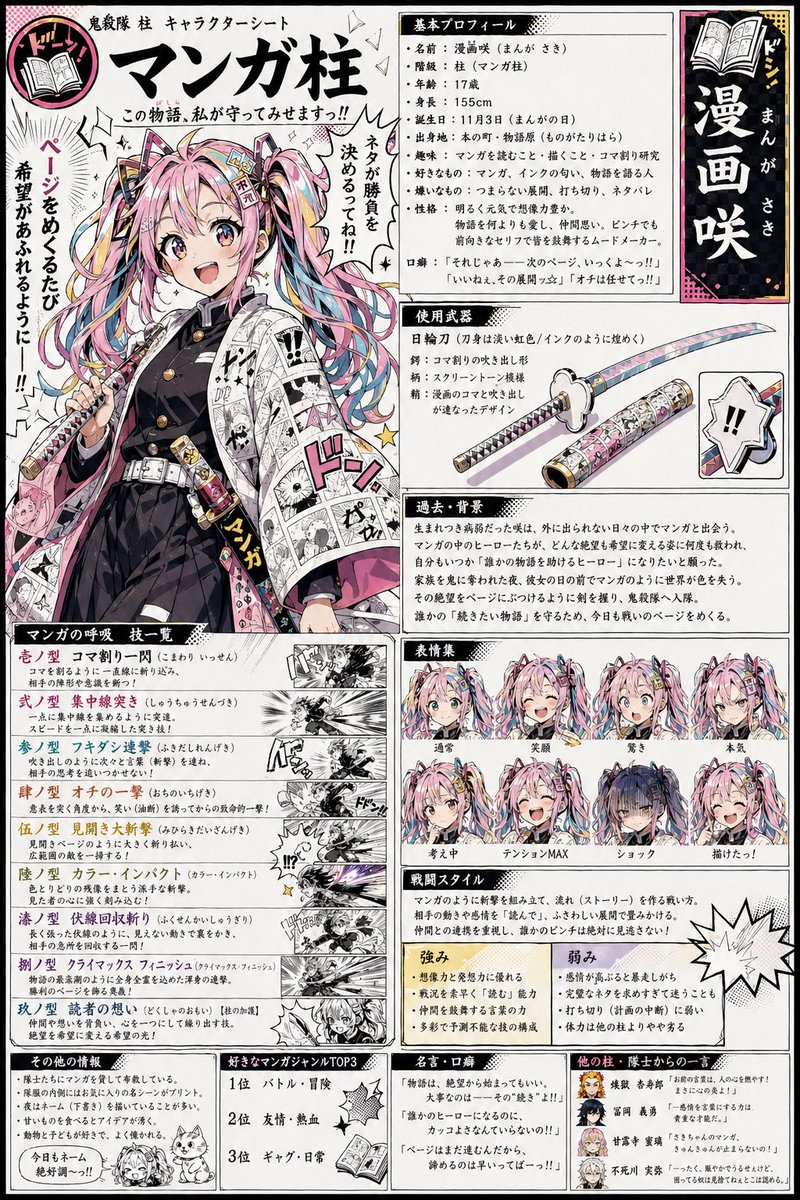 Manga Pillar 动漫角色海报 - 2