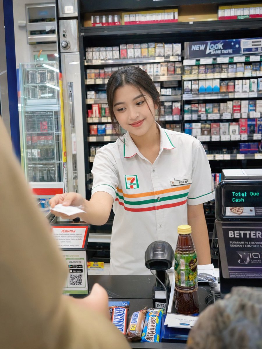 照片级写实便利店收银员 - 4