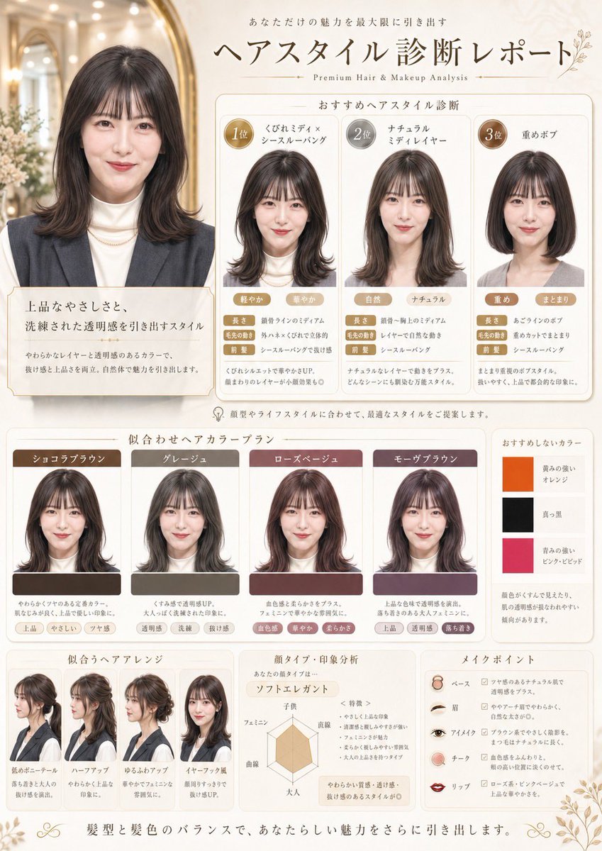 日式美发诊断沙龙海报 - 1