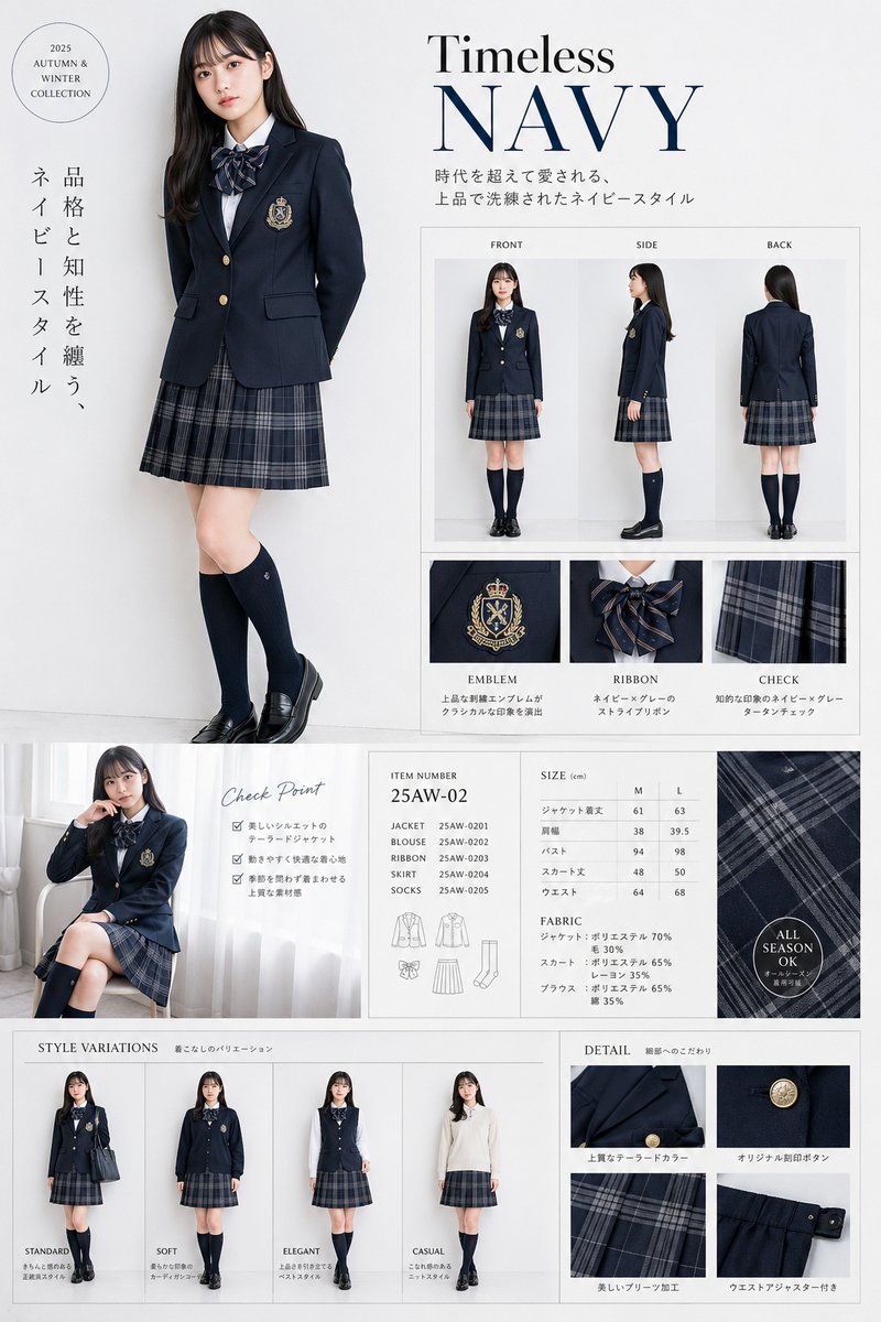 奢华海军风校服产品目录 - 1