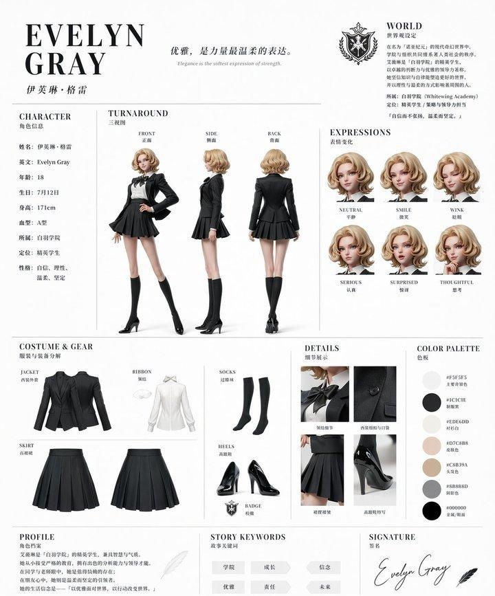 Elegant Academy 角色设定表 - 1