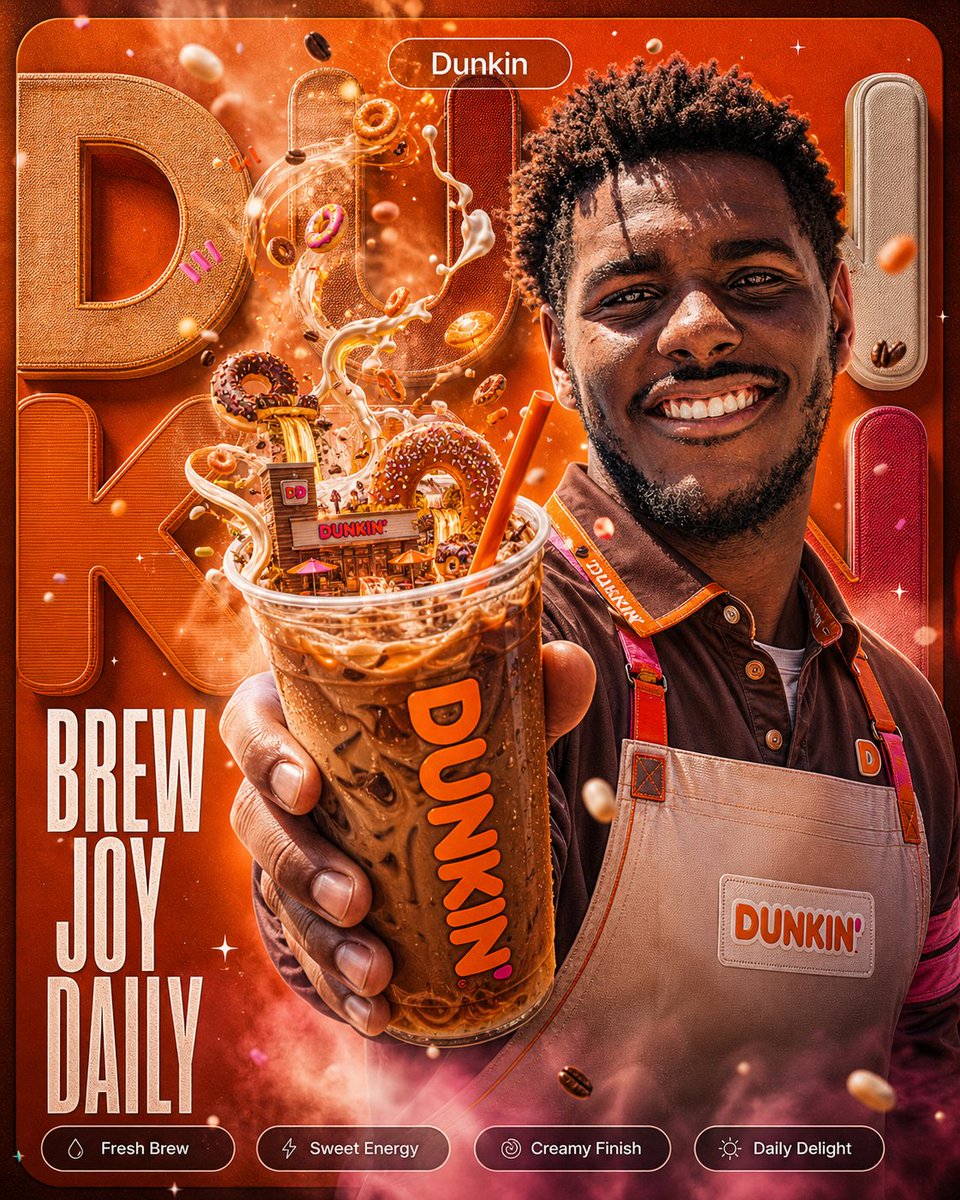 Dunkin 冰咖啡海报 - 1