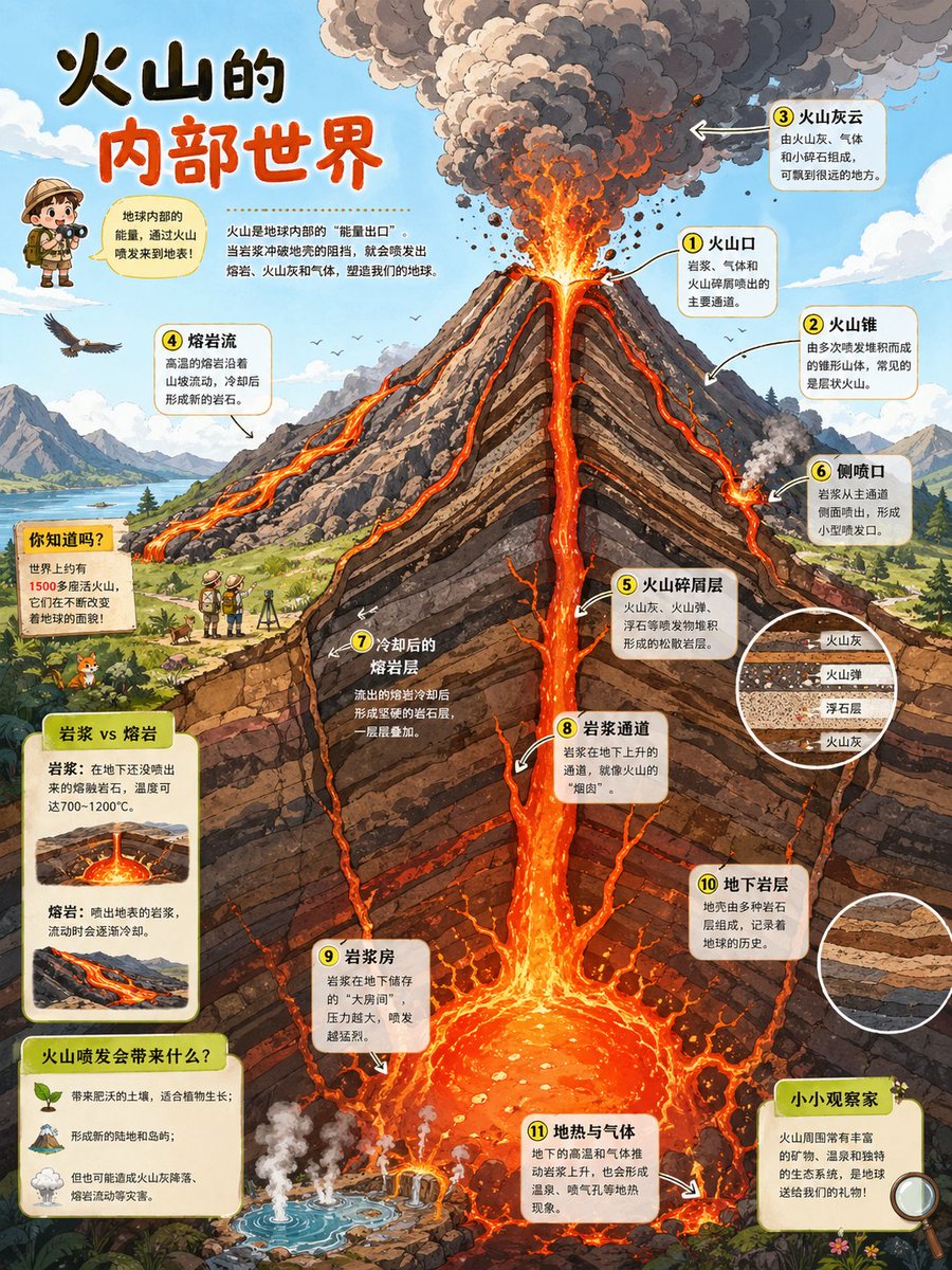 火山剖面科学海报 - 1