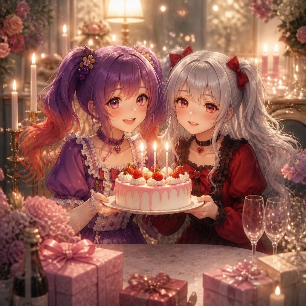 Candlelit Anime Birthday Twins - 2