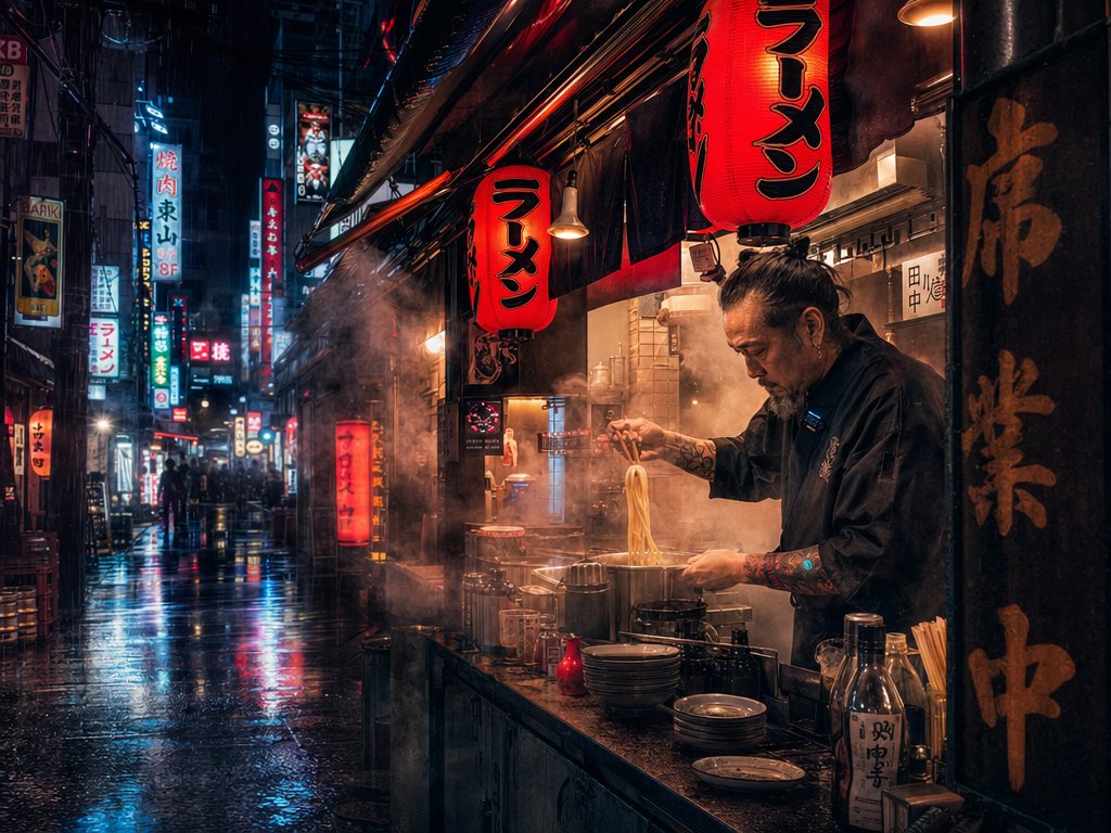 Rainy Tokyo Ramen Alley - 1