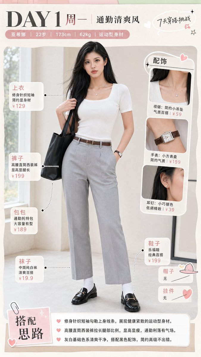 Monday Commuter Outfit Infographic - 1