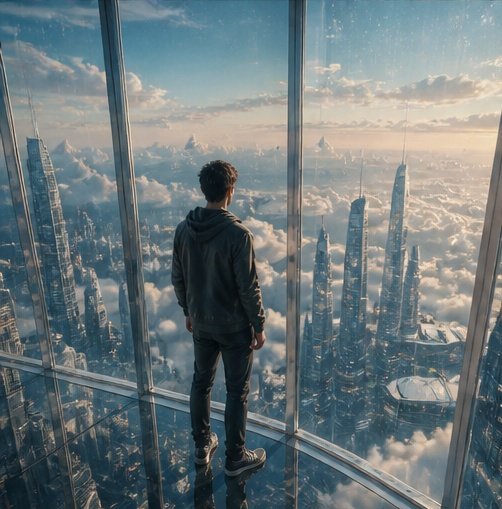 Futuristic Glass Skyscraper City - 1