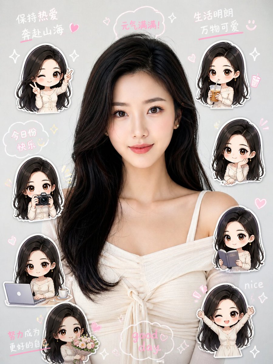 Chibi Mini-Me Scrapbook Portrait - 2