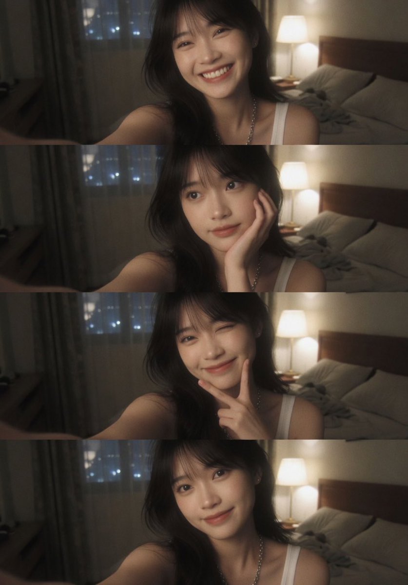 Censored Night Bedroom Selfie - 4