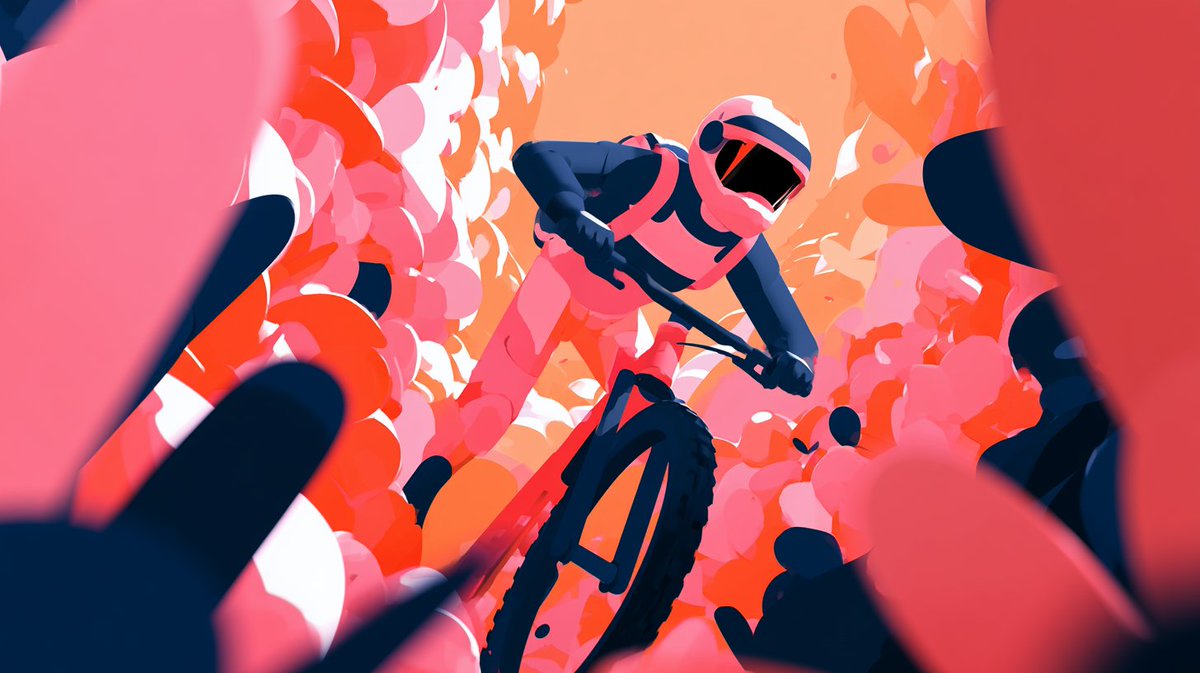 Cinematic Floral Mountain Biker - 1