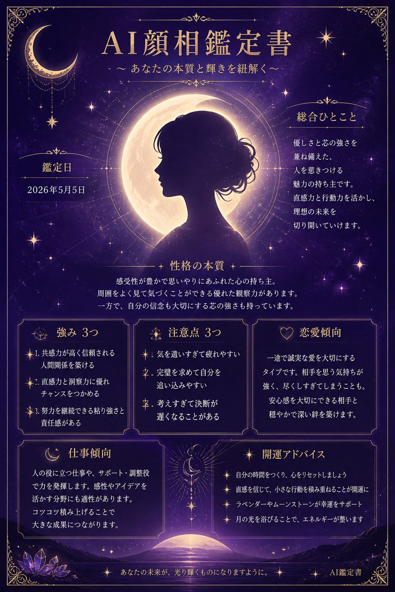 神秘的 AI 日本面相占卜报告 - 1