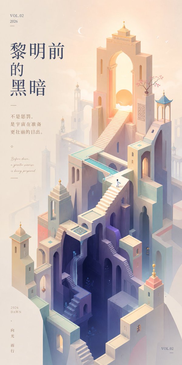 纪念碑谷黎明语录壁纸 - 1